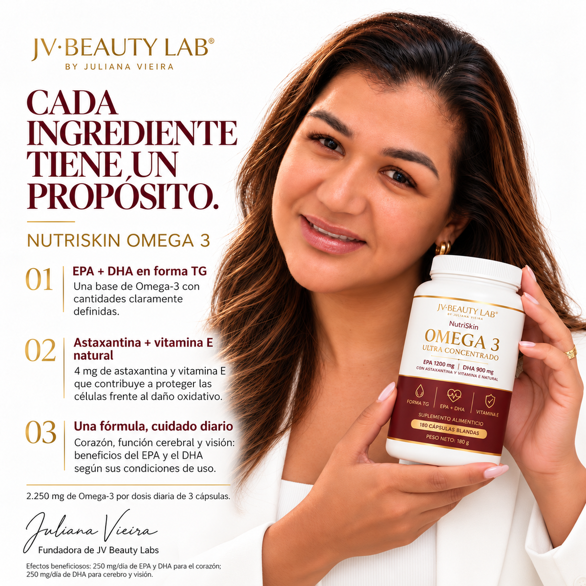 Pack 3 unidades · NutriSkin Omega 3 Premium TG · 180 días