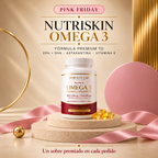 NutriSkin Omega 3 Fórmula Premium TG | EPA 1200 mg + DHA 900 mg | 180 cápsulas blandas